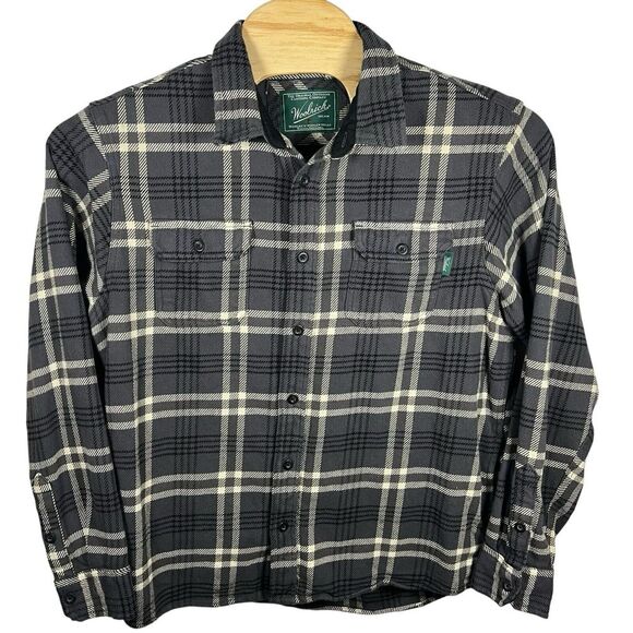 Woolrich Other - Woolrich Men XL Gray Plaid Cotton Side Pockets Button Up Flannel Shirt‎